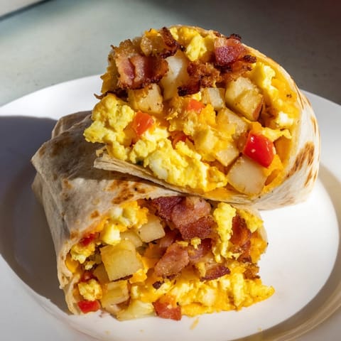Breakfast Burrito with Eggs and Potatoes