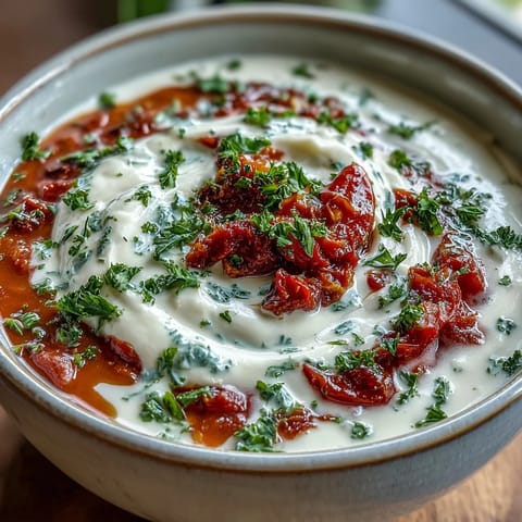 Steaming bowl of creamy White Bean Soup With Tomato topped with fresh parsley, served alongside crusty bread.