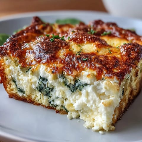 Golden-brown High Protein Spinach Artichoke Bake cooling on a wooden cutting board, ready to slice and serve for dinner.