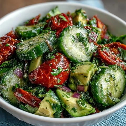 Cucumber Tomato Avocado Salad