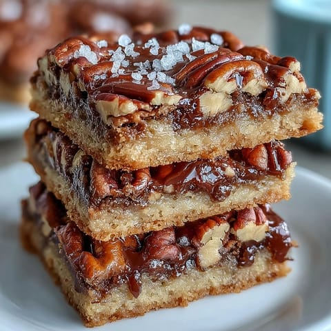 Warm butter pecan cookies with brown butter and sea salt, golden edges and toasted pecan chunks visible, sprinkled with delicate flaky salt crystals.