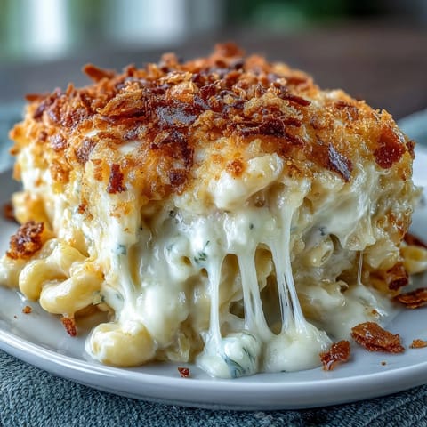 Creamy baked mac and cheese with golden panko topping, rich cheddar sauce, and tender elbow pasta.