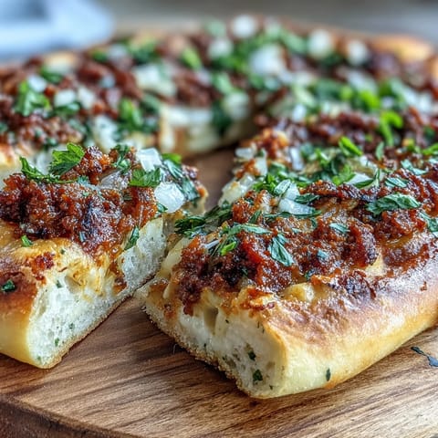 Crispy Turkish Lahmacun Pizza with savory lamb and bright sumac.
