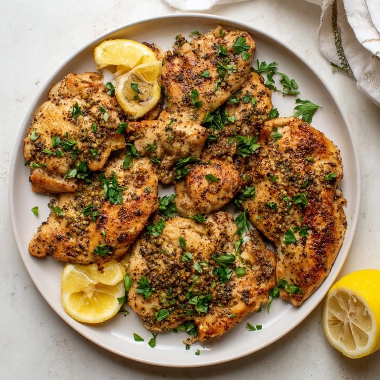 Golden roasted Lemon Pepper Chicken on a plate, paired with a crisp green salad for a wholesome gluten-free dinner.