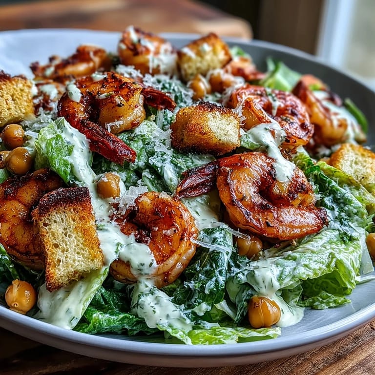 Creamy homemade Caesar dressing and shaved Parmesan cheese finish this hearty salad bowl.