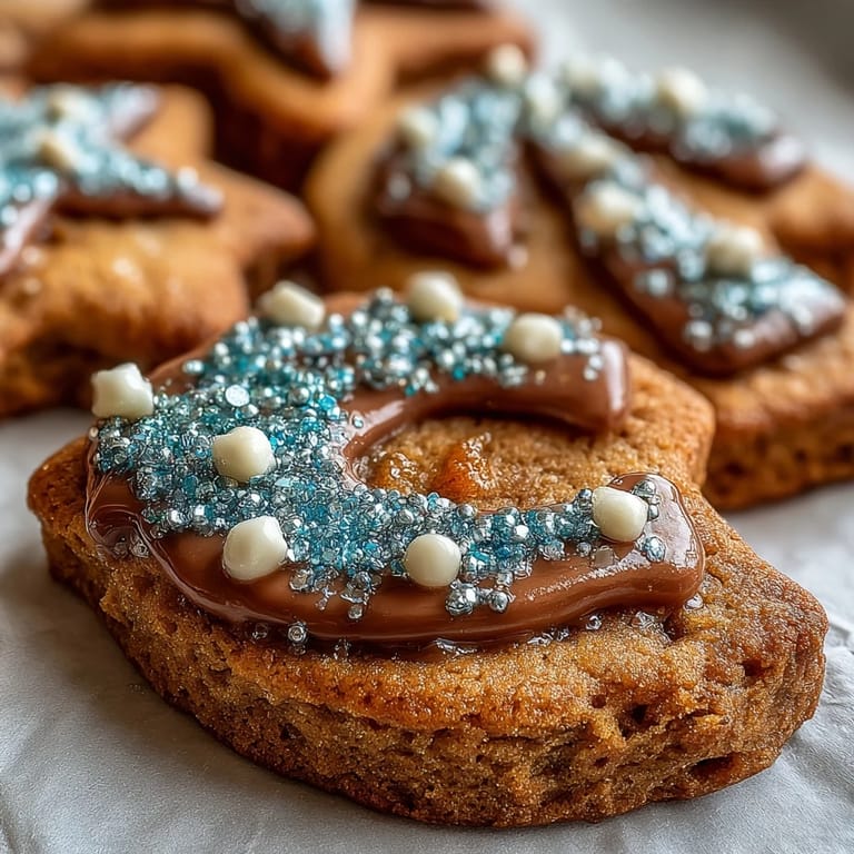 Close-up of golden Gemini Zodiac Cookies featuring bright, crisp star royal icing details.