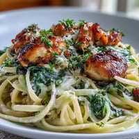 Creamy one-pot lemon orzo with tender chicken and fresh spinach, bursting with bright citrus flavor and savory goodness.  
